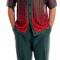 Silversilk Dark Green / Red Hand Woven Short Sleeve Knitted Outfit 3115